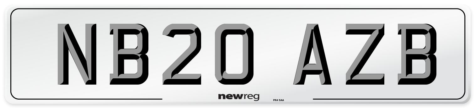 NB20 AZB Number Plate from New Reg